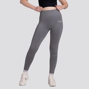 Tefin3 Comfy High Waisted Seamless Leggings Grey